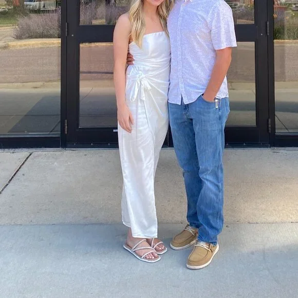 Selfie Leslie Dresses Selfie Leslie Gianna Strapless Waist Tie